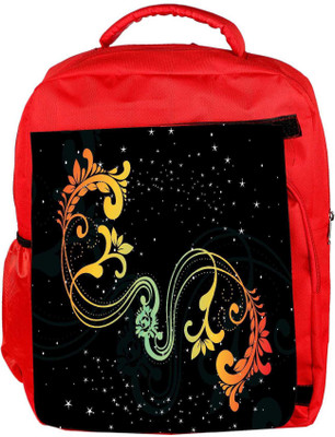 

Snoogg Eco Friendly Canvas Creative Artwork With Shiny Background Backpack Rucksack School Travel Unisex Casual Canvas Bag Bookbag Satchel 5 L Backpack(Red)