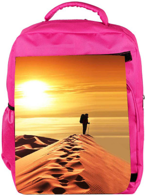 

Snoogg Eco Friendly Canvas Desert Sunset Backpack Rucksack School Travel Unisex Casual Canvas Bag Bookbag Satchel 5 L Backpack(Pink)