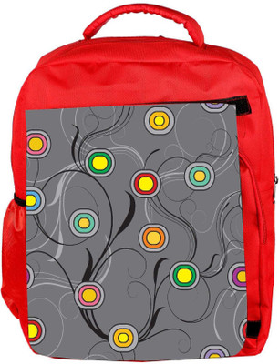 

Snoogg Eco Friendly Canvas Colorful Circles Grey Designer Backpack Rucksack School Travel Unisex Casual Canvas Bag Bookbag Satchel 5 L Backpack(Red)