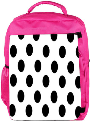 

Snoogg Eco Friendly Canvas White Polka Dot Backpack Rucksack School Travel Unisex Casual Canvas Bag Bookbag Satchel 5 L Backpack(Pink)