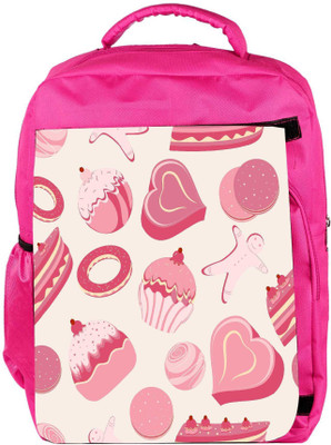 

Snoogg Eco Friendly Canvas Pink Cakes Pattern Designer Backpack Rucksack School Travel Unisex Casual Canvas Bag Bookbag Satchel 5 L Backpack(Pink)