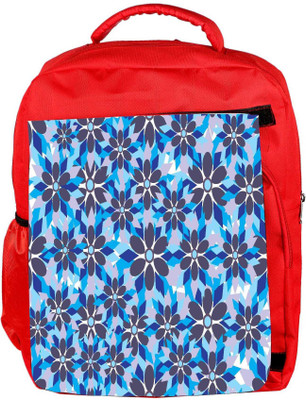 

Snoogg Eco Friendly Canvas Grey Floral Blue Designer Backpack Rucksack School Travel Unisex Casual Canvas Bag Bookbag Satchel 5 L Backpack(Red)