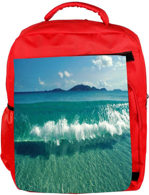 

Snoogg Eco Friendly Canvas Sea Waves Designer Backpack Rucksack School Travel Unisex Casual Canvas Bag Bookbag Satchel 5 L Backpack(Red)