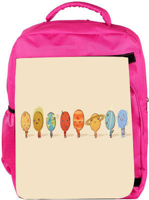 

Snoogg Eco Friendly Canvas Nine Planets Designer Backpack Rucksack School Travel Unisex Casual Canvas Bag Bookbag Satchel 5 L Backpack(Pink)