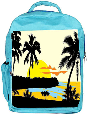 

Snoogg Eco Friendly Canvas Tropical Landscape Backpack Rucksack School Travel Unisex Casual Canvas Bag Bookbag Satchel 5 L Backpack(Blue)