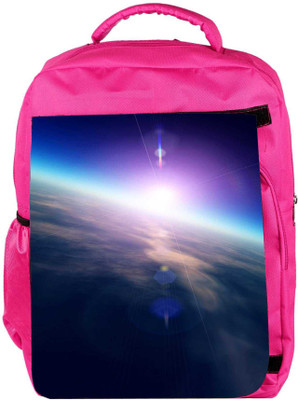

Snoogg Eco Friendly Canvas Sunrise From Space Backpack Rucksack School Travel Unisex Casual Canvas Bag Bookbag Satchel 5 L Backpack(Pink)