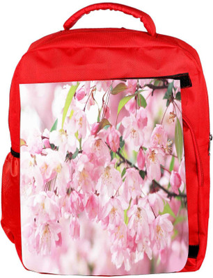 

Snoogg Eco Friendly Canvas White Small Flower Designer Backpack Rucksack School Travel Unisex Casual Canvas Bag Bookbag Satchel 5 L Backpack(Red)
