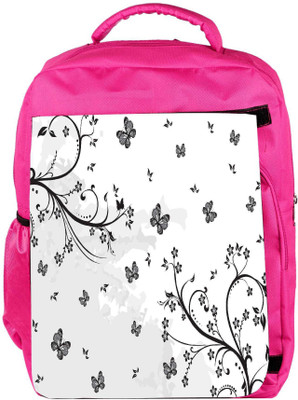 

Snoogg Eco Friendly Canvas Grey Butterflies Designer Backpack Rucksack School Travel Unisex Casual Canvas Bag Bookbag Satchel 5 L Backpack(Pink)