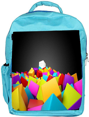 

Snoogg Eco Friendly Canvas Abstract White Cube Designer Backpack Rucksack School Travel Unisex Casual Canvas Bag Bookbag Satchel 5 L Backpack(Blue)