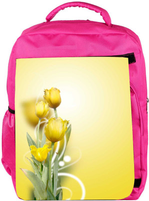 

Snoogg Eco Friendly Canvas Beautiful Yellow Tulips Background Backpack Rucksack School Travel Unisex Casual Canvas Bag Bookbag Satchel 5 L Backpack(Pink)