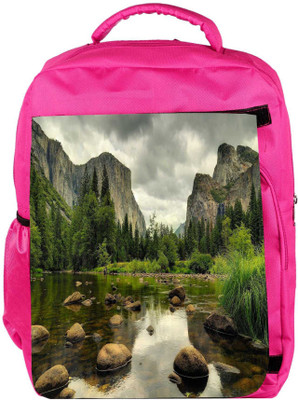 

Snoogg Eco Friendly Canvas Pebble Big Stones Designer Backpack Rucksack School Travel Unisex Casual Canvas Bag Bookbag Satchel 5 L Backpack(Pink)