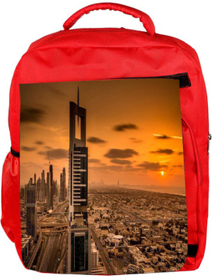 

Snoogg Eco Friendly Canvas Soul Of The City Designer Backpack Rucksack School Travel Unisex Casual Canvas Bag Bookbag Satchel 5 L Backpack(Red)