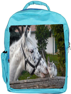 

Snoogg Eco Friendly Canvas Horse And Cat Designer Backpack Rucksack School Travel Unisex Casual Canvas Bag Bookbag Satchel 5 L Backpack(Blue)