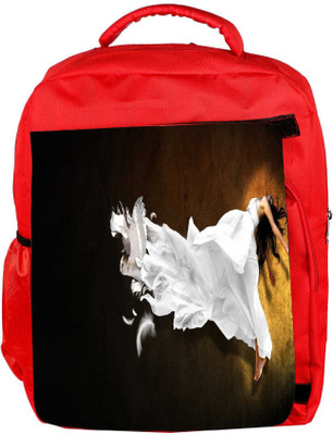 

Snoogg Eco Friendly Canvas Feather Dress Designer Backpack Rucksack School Travel Unisex Casual Canvas Bag Bookbag Satchel 5 L Backpack(Red)
