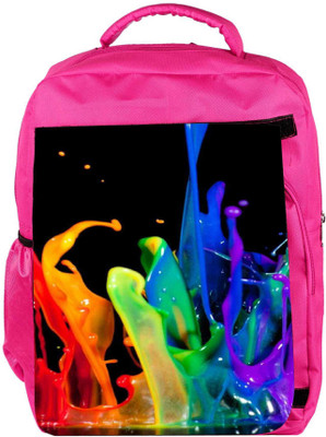 

Snoogg Eco Friendly Canvas Paint Brush Splash Backpack Rucksack School Travel Unisex Casual Canvas Bag Bookbag Satchel 5 L Backpack(Pink)