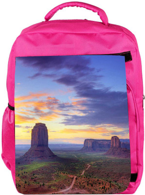 

Snoogg Eco Friendly Canvas Mountains At Evening Designer Backpack Rucksack School Travel Unisex Casual Canvas Bag Bookbag Satchel 5 L Backpack(Pink)