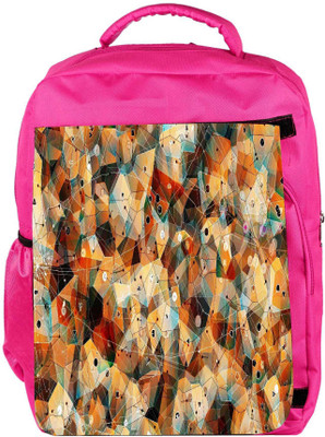 

Snoogg Eco Friendly Canvas Geometric Laze Backpack Rucksack School Travel Unisex Casual Canvas Bag Bookbag Satchel 5 L Backpack(Pink)