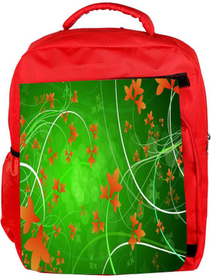 

Snoogg Eco Friendly Canvas Swirly Plants Designer Backpack Rucksack School Travel Unisex Casual Canvas Bag Bookbag Satchel 5 L Backpack(Red)