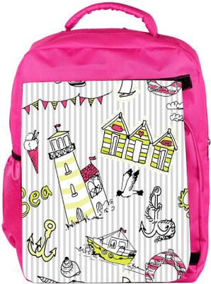

Snoogg Eco Friendly Canvas Beach Side Designer Backpack Rucksack School Travel Unisex Casual Canvas Bag Bookbag Satchel 5 L Backpack(Pink)
