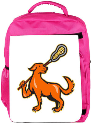 

Snoogg Eco Friendly Canvas Dog With Lacrosse Stick Side View Backpack Rucksack School Travel Unisex Casual Canvas Bag Bookbag Satchel 5 L Backpack(Pink)