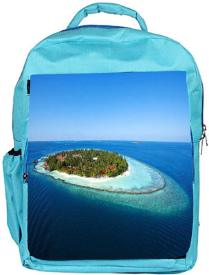 

Snoogg Eco Friendly Canvas Abstract Island Designer Backpack Rucksack School Travel Unisex Casual Canvas Bag Bookbag Satchel 5 L Backpack(Blue)