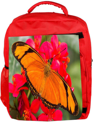 

Snoogg Eco Friendly Canvas Big Orange Butterfly Designer Backpack Rucksack School Travel Unisex Casual Canvas Bag Bookbag Satchel 5 L Backpack(Red)