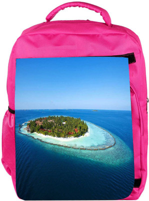 

Snoogg Eco Friendly Canvas Abstract Island Designer Backpack Rucksack School Travel Unisex Casual Canvas Bag Bookbag Satchel 5 L Backpack(Pink)
