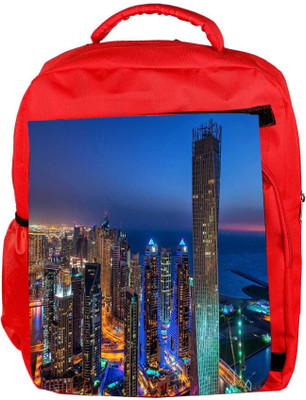 

Snoogg Eco Friendly Canvas Building Lights Designer Backpack Rucksack School Travel Unisex Casual Canvas Bag Bookbag Satchel 5 L Backpack(Red)
