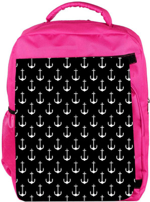 

Snoogg Eco Friendly Canvas Black And White Anchors Backpack Rucksack School Travel Unisex Casual Canvas Bag Bookbag Satchel 5 L Backpack(Pink)