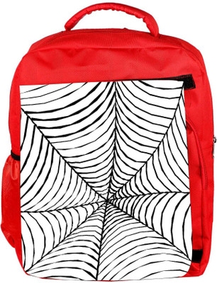 

Snoogg Eco Friendly Canvas Black Spider Web Designer Backpack Rucksack School Travel Unisex Casual Canvas Bag Bookbag Satchel 5 L Backpack(Red)