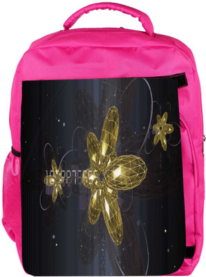 

Snoogg Eco Friendly Canvas Golden Flower Designer Backpack Rucksack School Travel Unisex Casual Canvas Bag Bookbag Satchel 5 L Backpack(Pink)