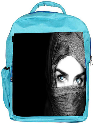 Snoogg Eco Friendly Canvas Girl Covering Her Face Designer Backpack Rucksack School Travel Unisex Casual Canvas Bag Bookbag Satchel 5 L Backpack(Blue)