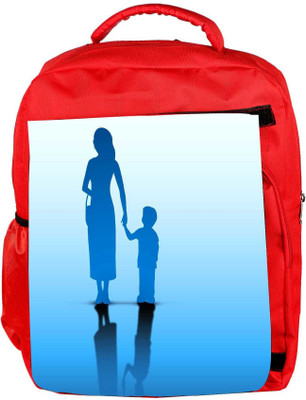 

Snoogg Eco Friendly Canvas Abstract Happy Mothers Day With Silhouette Backpack Rucksack School Travel Unisex Casual Canvas Bag Bookbag Satchel 5 L Backpack(Red)