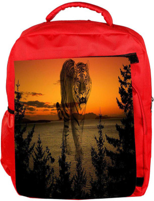 

Snoogg Eco Friendly Canvas Forest Tiger Designer Backpack Rucksack School Travel Unisex Casual Canvas Bag Bookbag Satchel 5 L Backpack(Red)