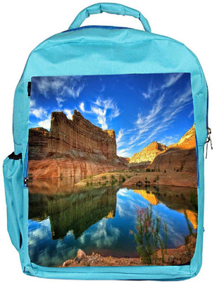 

Snoogg Eco Friendly Canvas River Side Mountain Designer Backpack Rucksack School Travel Unisex Casual Canvas Bag Bookbag Satchel 5 L Backpack(Blue)