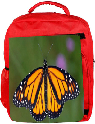 

Snoogg Eco Friendly Canvas Monarch Butterfly Designer Backpack Rucksack School Travel Unisex Casual Canvas Bag Bookbag Satchel 5 L Backpack(Red)