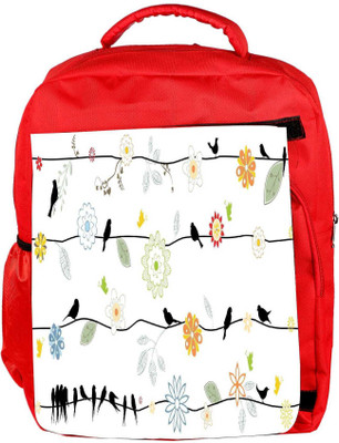

Snoogg Eco Friendly Canvas Multiple Crows Designer Backpack Rucksack School Travel Unisex Casual Canvas Bag Bookbag Satchel 5 L Backpack(Red)