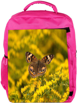 

Snoogg Eco Friendly Canvas Multicolor Flying Butterfly Designer Backpack Rucksack School Travel Unisex Casual Canvas Bag Bookbag Satchel 5 L Backpack(Pink)
