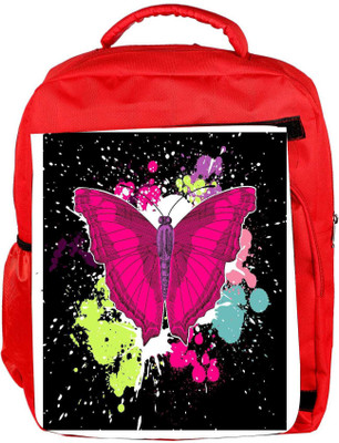 

Snoogg Eco Friendly Canvas Beautiful Butterfly On The Black Background Backpack Rucksack School Travel Unisex Casual Canvas Bag Bookbag Satchel 5 L Backpack(Red)