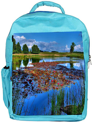 

Snoogg Eco Friendly Canvas Flowers On The River Designer Backpack Rucksack School Travel Unisex Casual Canvas Bag Bookbag Satchel 5 L Backpack(Blue)