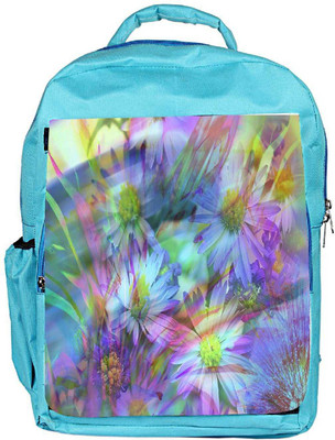 

Snoogg Eco Friendly Canvas Colorful Petals Designer Backpack Rucksack School Travel Unisex Casual Canvas Bag Bookbag Satchel 5 L Backpack(Blue)