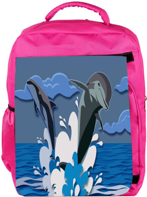 

Snoogg Eco Friendly Canvas Dolphin 2473 Backpack Rucksack School Travel Unisex Casual Canvas Bag Bookbag Satchel 5 L Backpack(Pink)