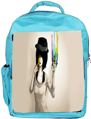 

Snoogg Eco Friendly Canvas Painted Girls Designer Backpack Rucksack School Travel Unisex Casual Canvas Bag Bookbag Satchel 5 L Backpack(Blue)