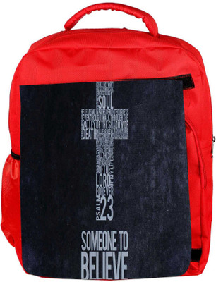 

Snoogg Eco Friendly Canvas Christian Wallpapers Designer Backpack Rucksack School Travel Unisex Casual Canvas Bag Bookbag Satchel 5 L Backpack(Red)