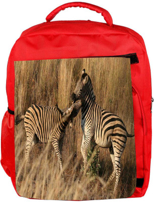 

Snoogg Eco Friendly Canvas Couple Zebra Designer Backpack Rucksack School Travel Unisex Casual Canvas Bag Bookbag Satchel 5 L Backpack(Red)