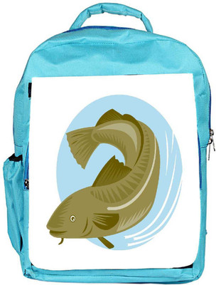 

Snoogg Eco Friendly Canvas Atlantic Codfish Retro Backpack Rucksack School Travel Unisex Casual Canvas Bag Bookbag Satchel 5 L Backpack(Blue)