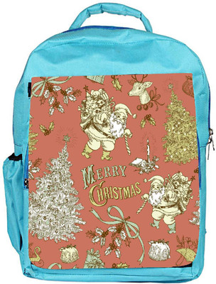 

Snoogg Eco Friendly Canvas Merry Christmas Red Designer Backpack Rucksack School Travel Unisex Casual Canvas Bag Bookbag Satchel 5 L Backpack(Blue)