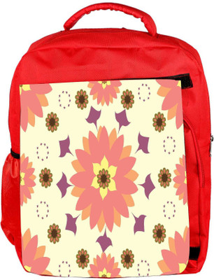 

Snoogg Eco Friendly Canvas Cream Floral Designer Backpack Rucksack School Travel Unisex Casual Canvas Bag Bookbag Satchel 5 L Backpack(Red)