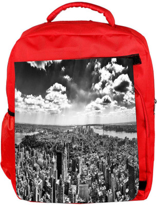 

Snoogg Eco Friendly Canvas Black And White New York City Designer Backpack Rucksack School Travel Unisex Casual Canvas Bag Bookbag Satchel 5 L Backpack(Red)