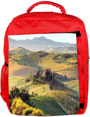 

Snoogg Eco Friendly Canvas Blue River View Designer Backpack Rucksack School Travel Unisex Casual Canvas Bag Bookbag Satchel 5 L Backpack(Red)